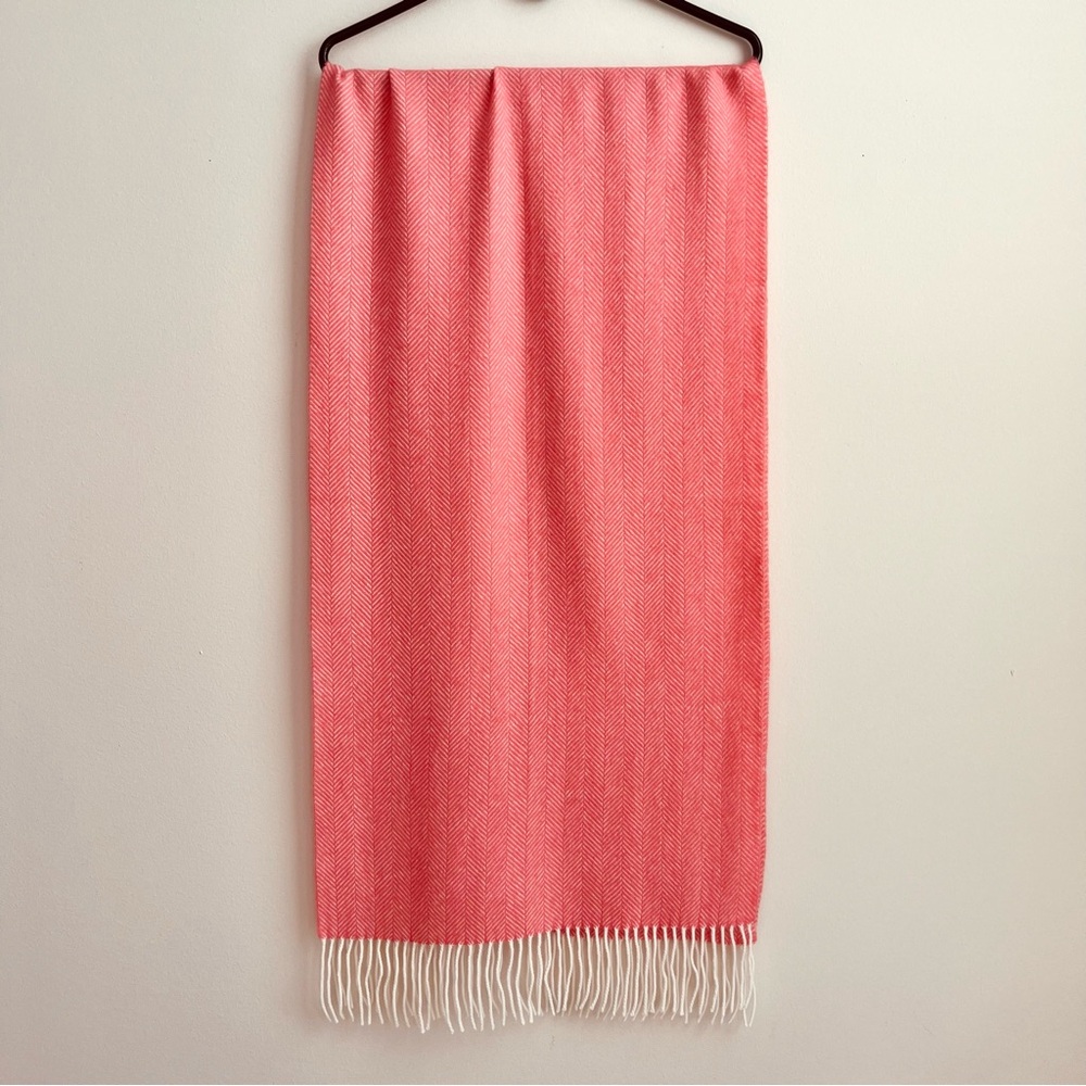 Pink Baby Cashmere Herringbone Scarf